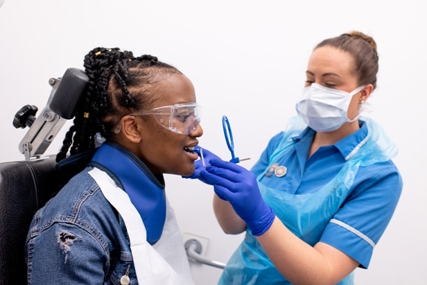Radiography photo with dental nurse